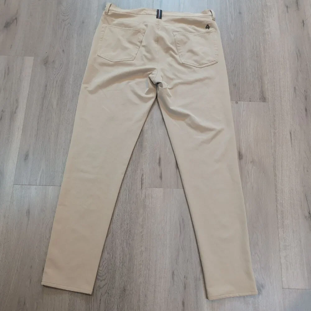 Fourlaps Athletic Fit Performance Stretch Pants Khaki Mens 32x32 Style 1072